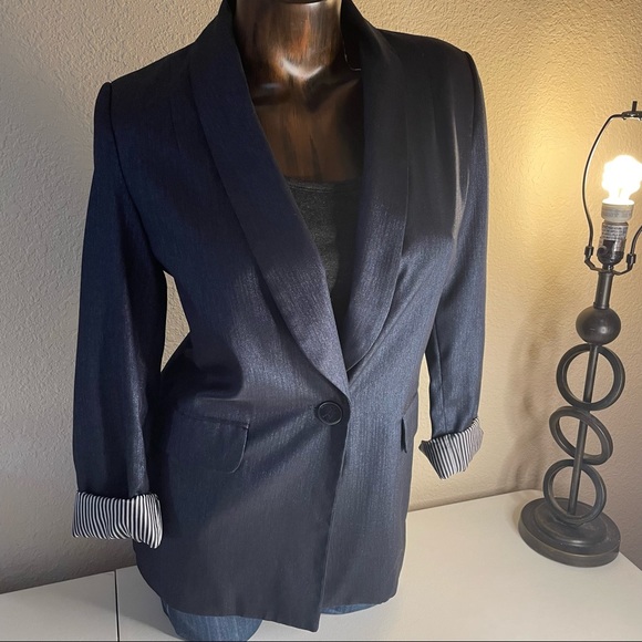 Ellen Tracy blue sparkle blazer. Size XS - Picture 4 of 12